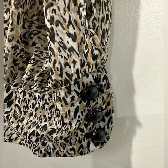 Macy’s Ruffled Animal Print Spaghetti Strap Crop Top - Picture 4 of 4